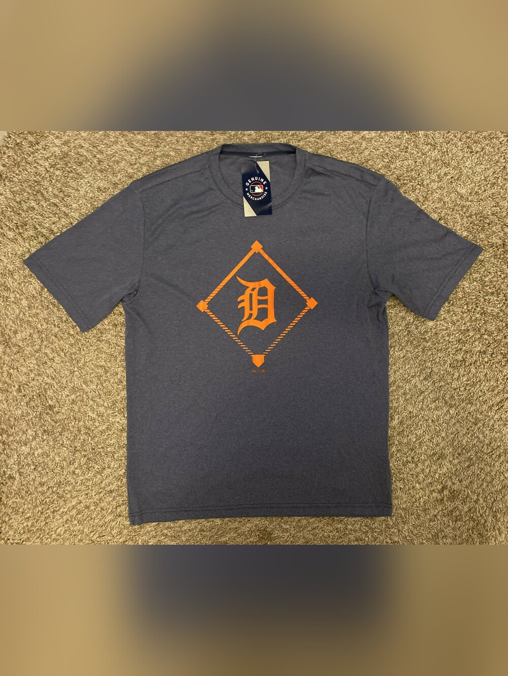 Majestic Detroit Tigers MLB Men’s Short Sleeve Crew Meck Dark Gray T-Shirt M
